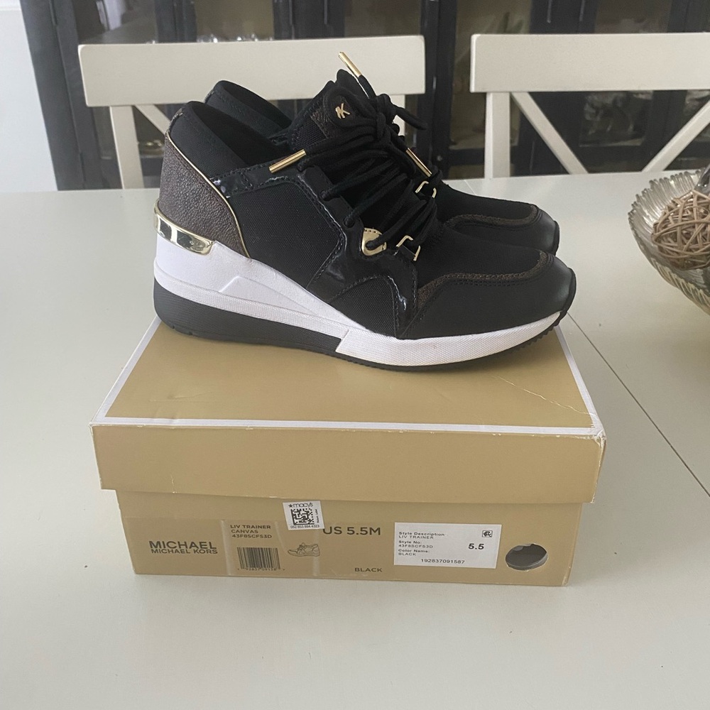 MICHAEL Michael Kors Black and Gold Sneakers